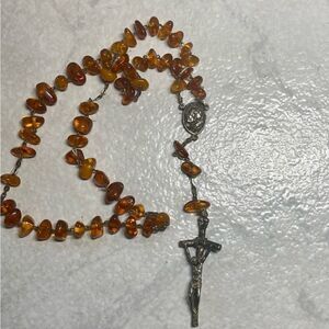 Vintage Amber Nugget Rosary
